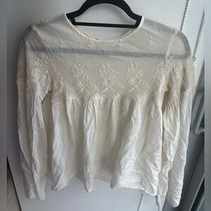 Cream Lace babydoll blouse